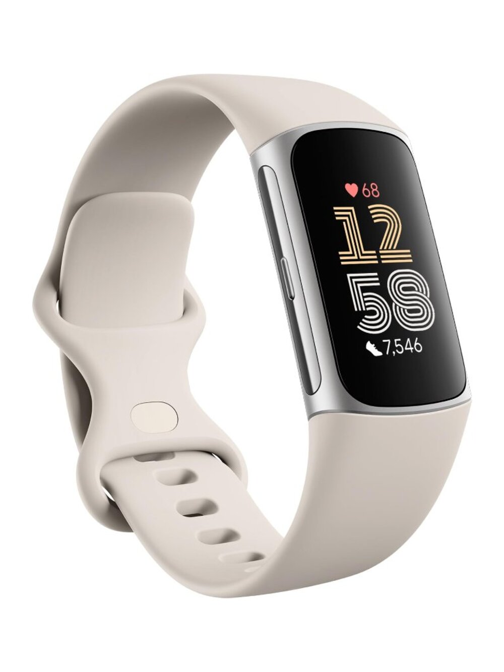NEW Fitbit Charge 6 Fitness Tracker Porcelain/Silver GPS Heart Rate Google Apps